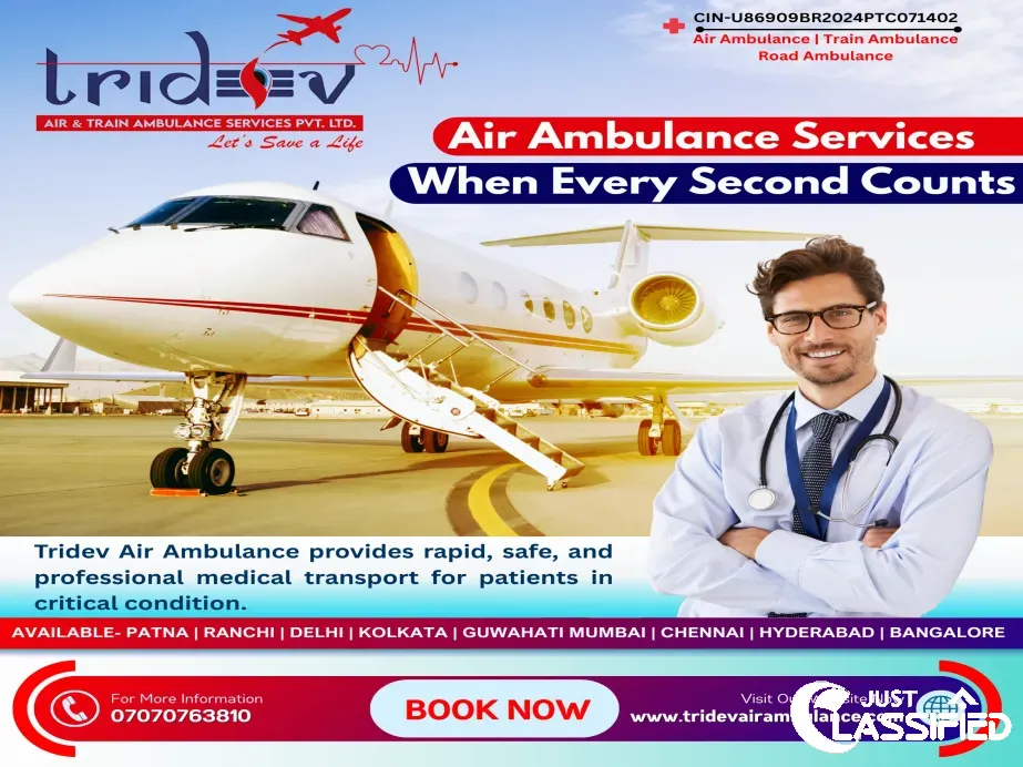 Tridev Air Ambulance Services in Patna Gets Well 